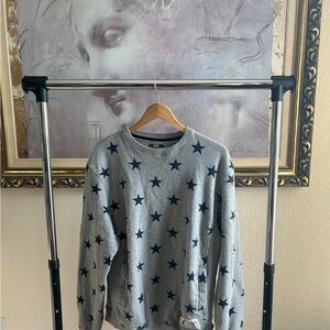 10.Deep Gray and Black Star Crewneck Sweater
